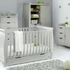 Obaby Stamford Classic Sleigh 4 Piece Nursery Room Set – Warm Grey