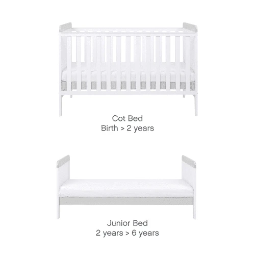 Tutti Bambini Rio 2 Piece Nursery Room Set β White Dove Grey - Image 4