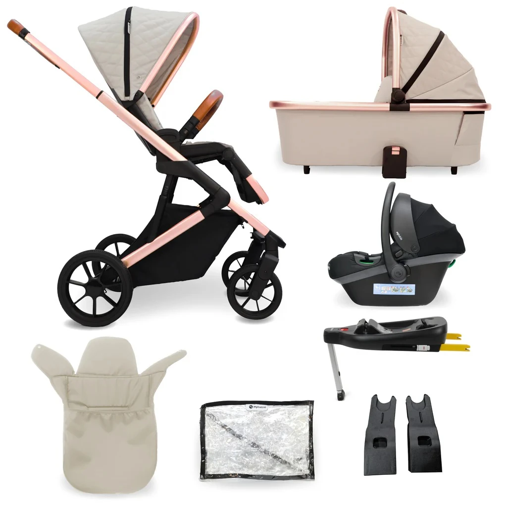 My Babiie Travel System With Base β Rose Gold Stone
