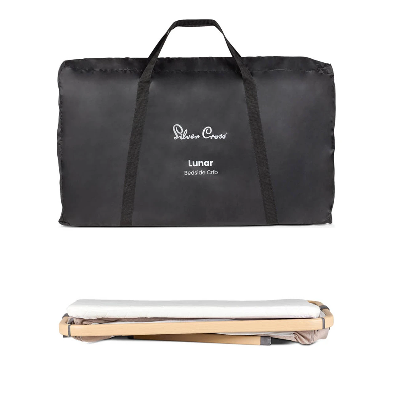 Silver Cross Lunar Bedside Crib β Oatmeal - Image 6