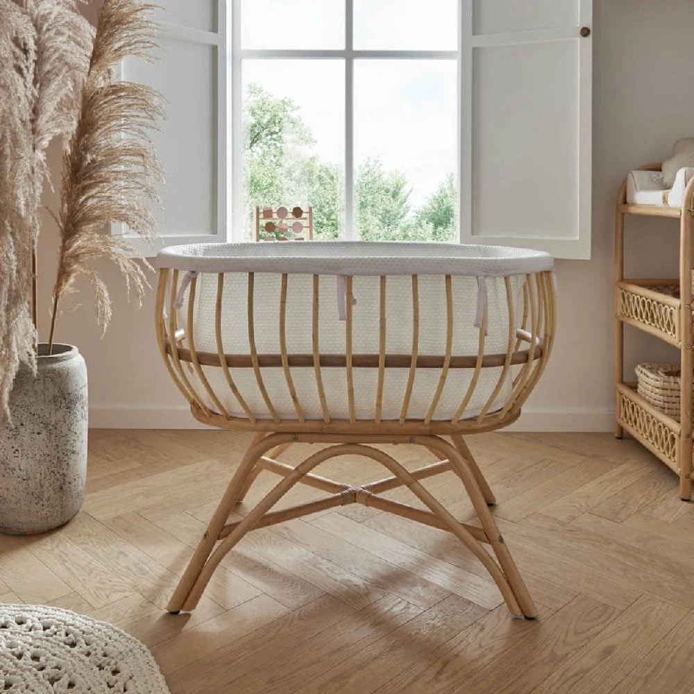 CuddleCo Aria Crib β Rattan