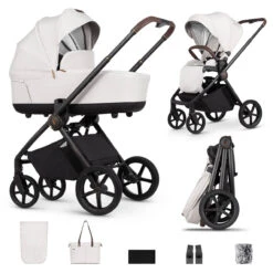 Venicci Claro 8 Piece Pram Bundle (Plus Car Seat Options) β Vanilla