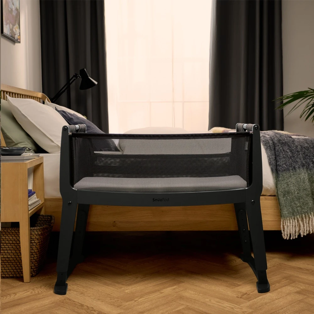 SnuzPod Studio Bedside Crib With Mattress Brooklyn Graphite - Image 2